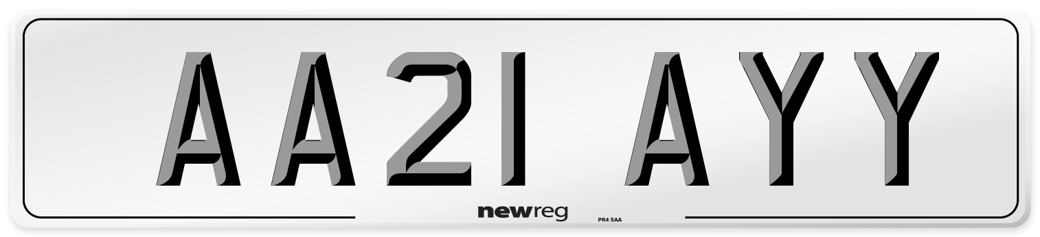 AA21 AYY Number Plate from New Reg